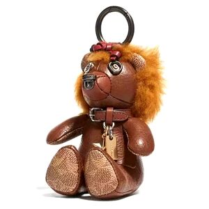 RARE Coach Wizard Of Oz Lion Leather Bear Keychain